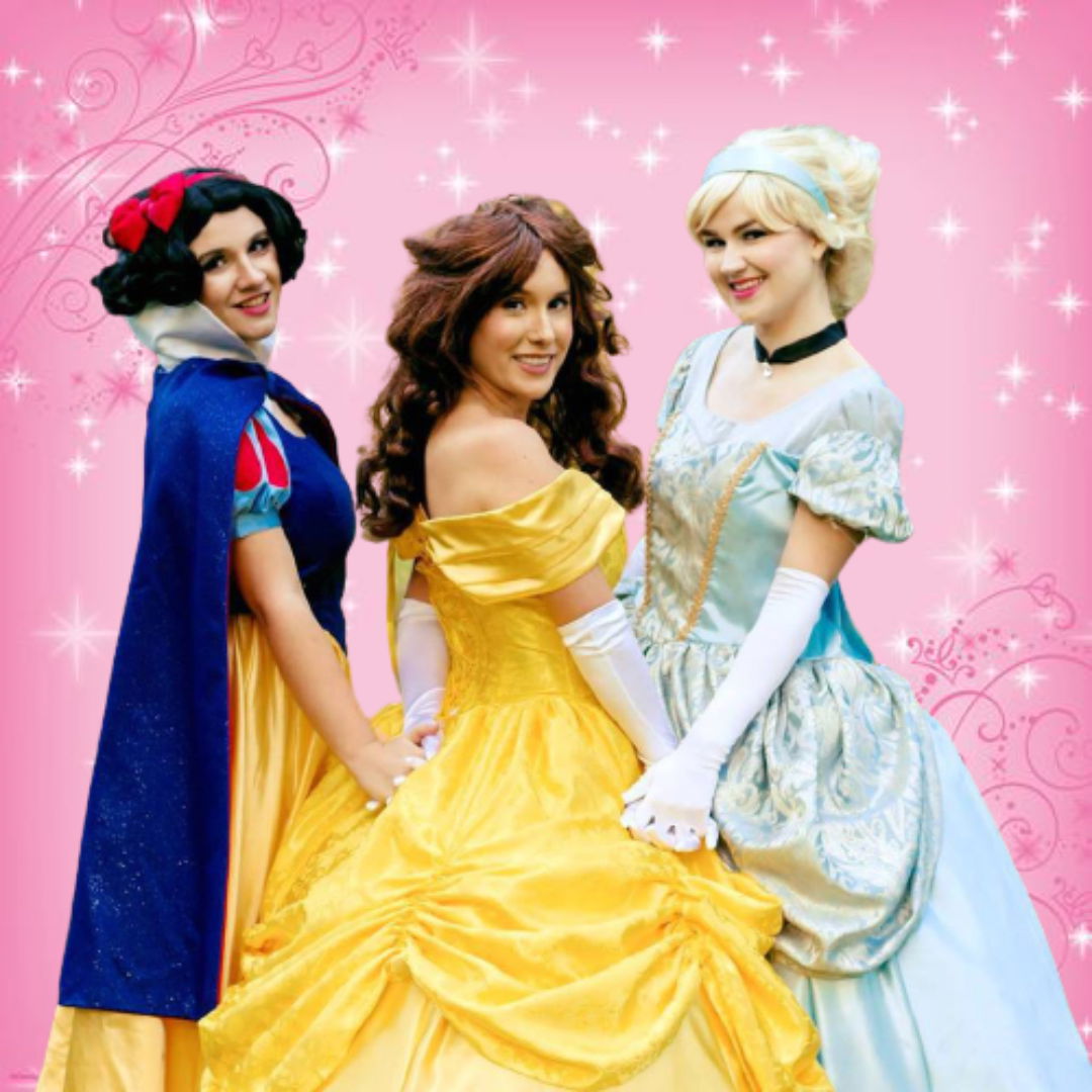 Princess party entertainers in Toronto — Belle, Cinderella, and Snow White characters for kids’ birthday parties and events.