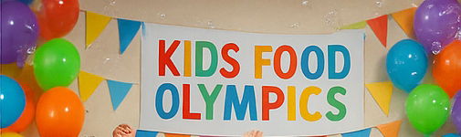 Kids Food Olympics party games banner at a children’s birthday party in Toronto