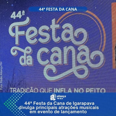 A equipe organizadora da 44ª Festa da Cana de Igarapava acabou de divulgar as atrações musicais da edição deste ano.