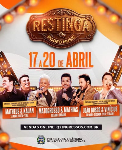Festa do Peão de Restinga tem programação divulgada; confira!