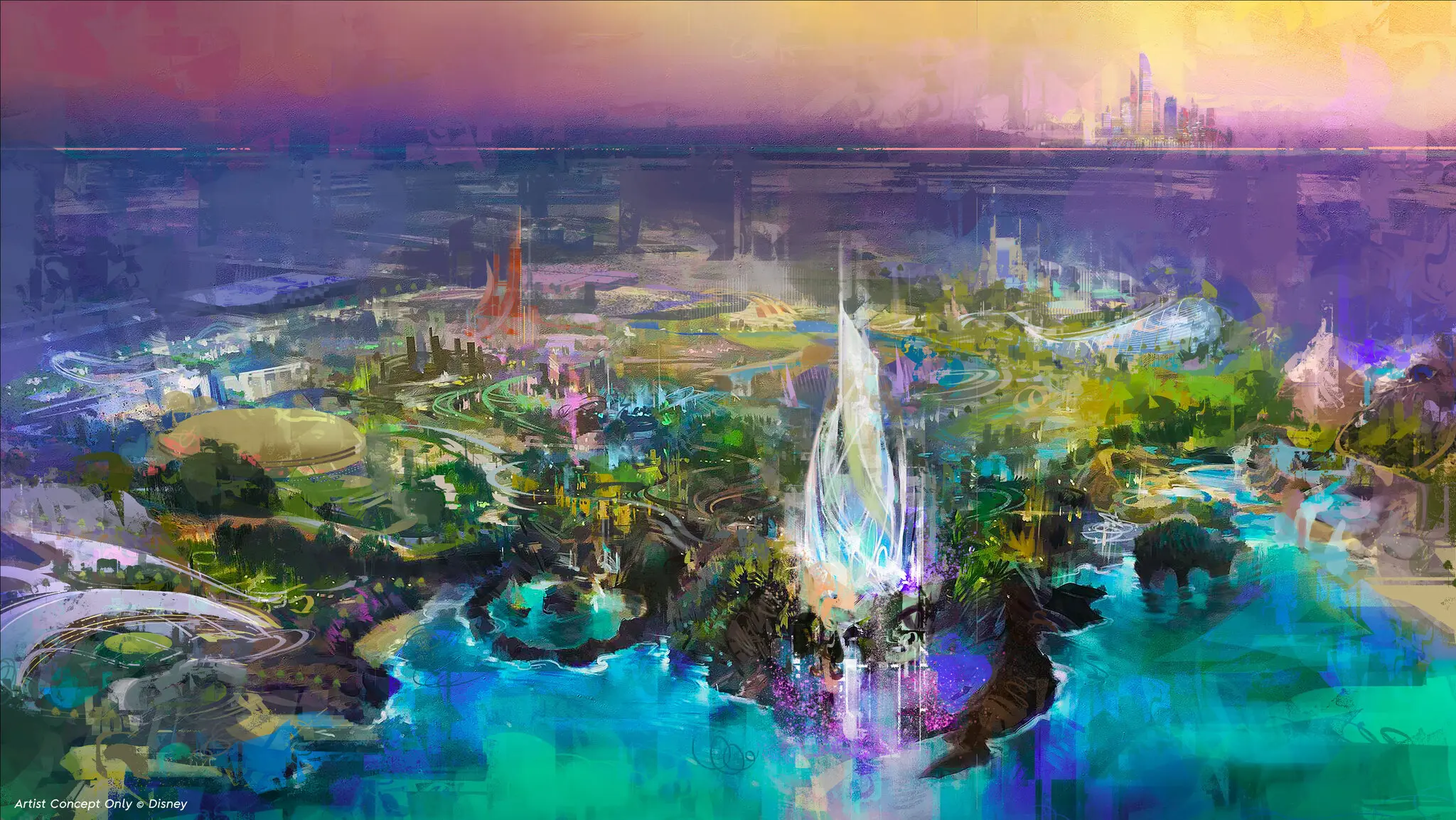 An artist's rendering of the new Walt Disney Yas Island theme park in Abu Dhabi. (Disney)