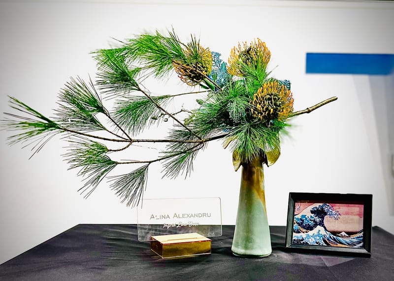 Sogetsu Ikebana exhibition at Carturesti Bookstore