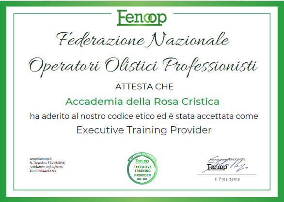 Attestato di riconoscimento dell'Accademia come training provider Fenoop