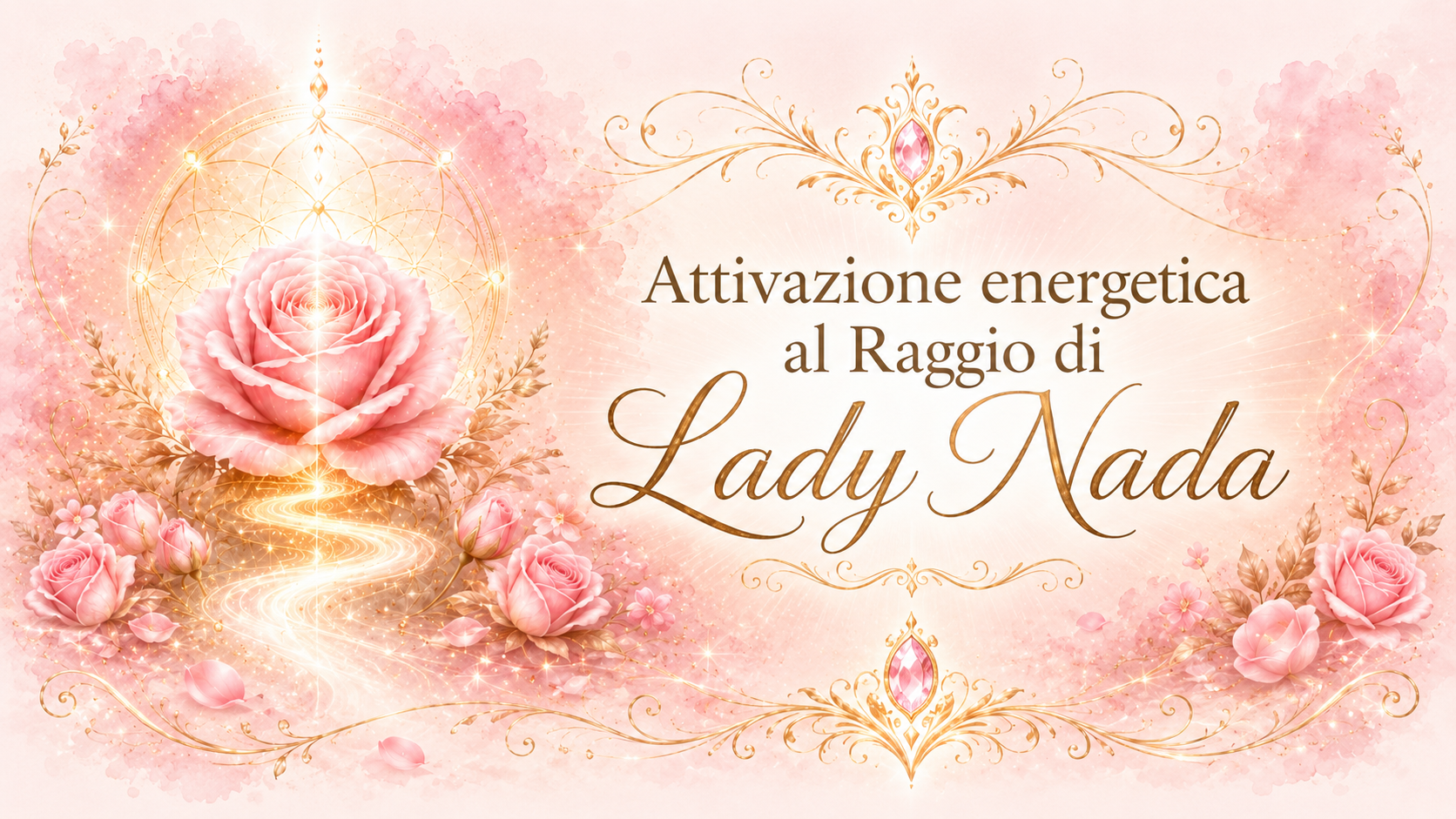 Rosa con la scritta: attivazione al Raggio di Lady Nada