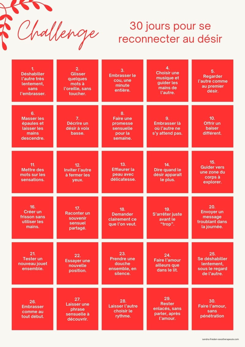 30 jours pour se reconnecter au désir