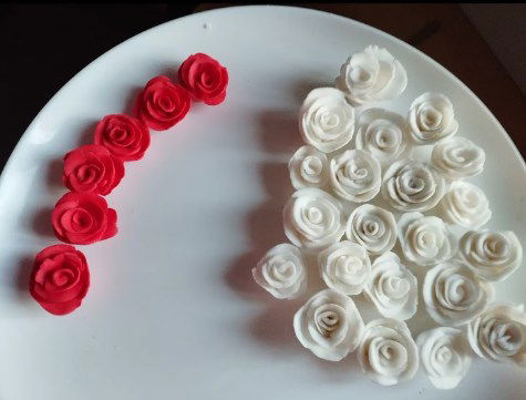 Rose en pâte a sucre