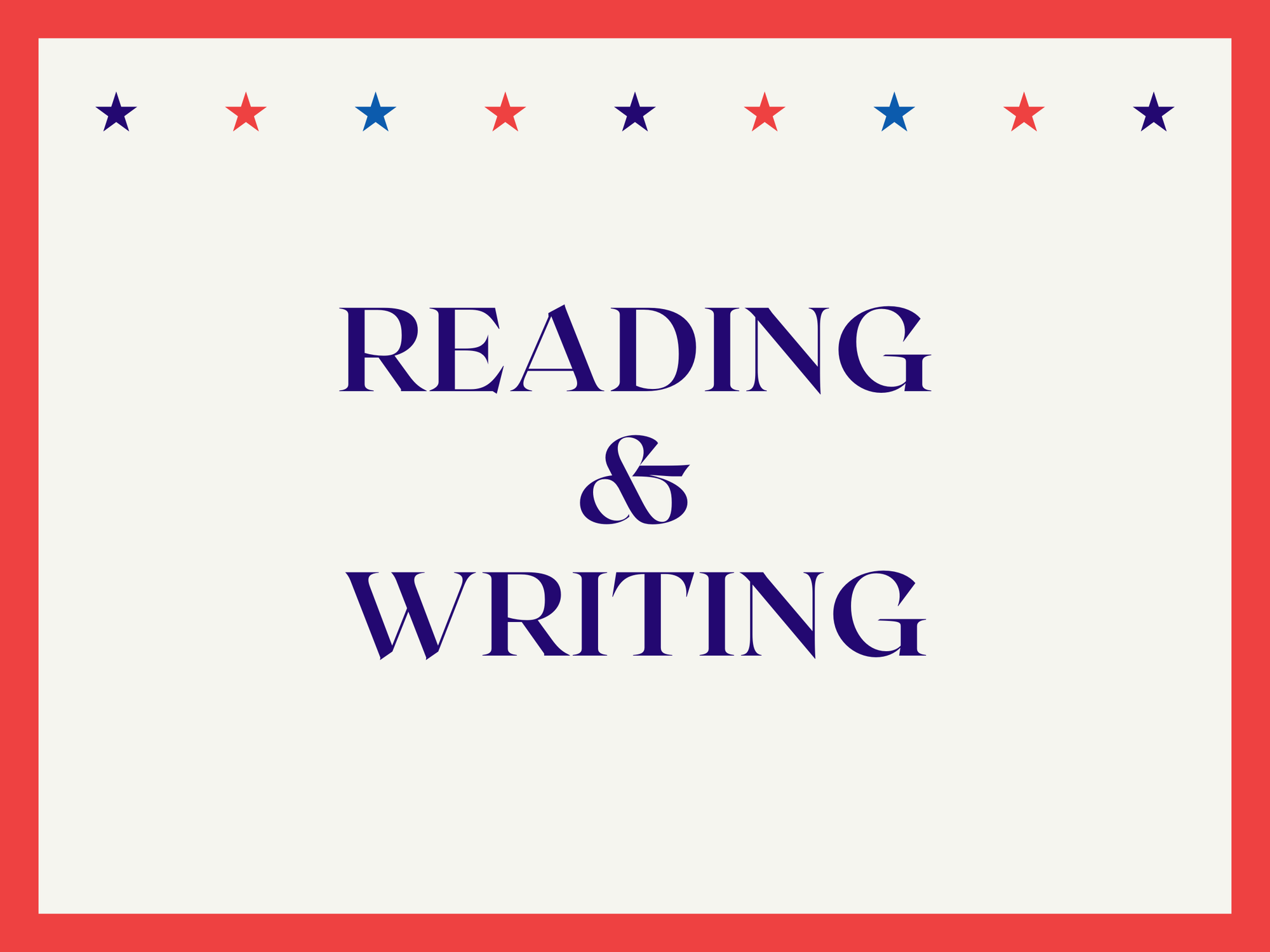 Reading & Writing (for Women and Children)