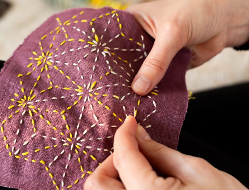Samedi 5 décembre, 15h-17h : Atelier accompagné « initiation à la broderie Sashiko »
