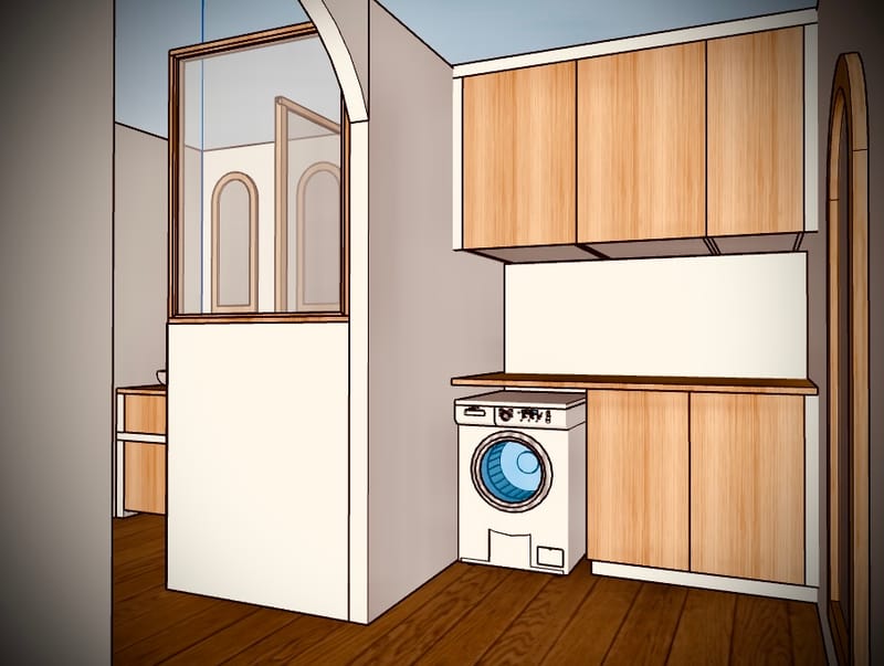 Agencement salle de bains - Buanderie