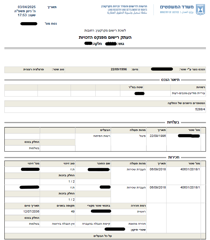הורדת העתק רישום מקרקעין (נסח טאבו)
