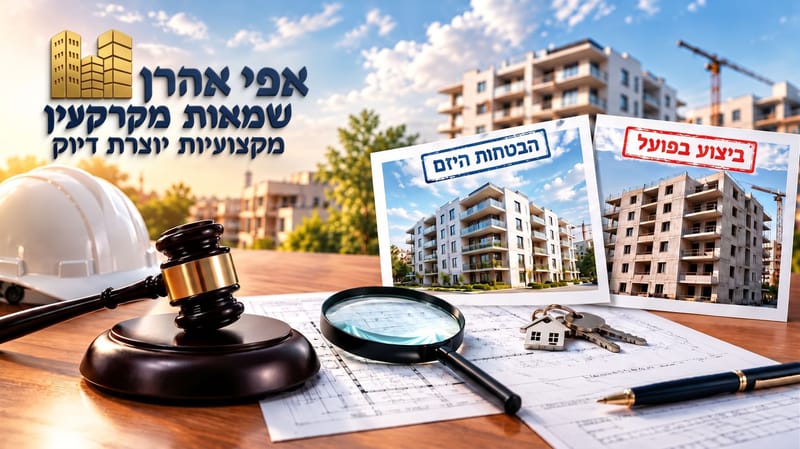 חוות דעת לבית משפט: פערים בין הבטחות היזם לביצוע בפועל