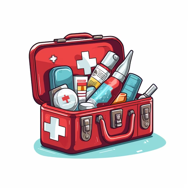 Immagine del fumetto di un kit di pronto soccorso | Immagine Premium  generata dall'IA