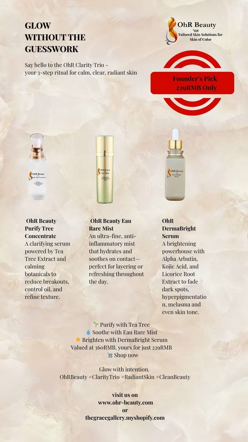 OhR Beauty Clarity Trio "BUNDLE" – Complete Routine for Calm, Clear Skin