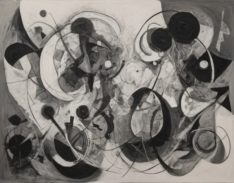 abstract black, white & grey