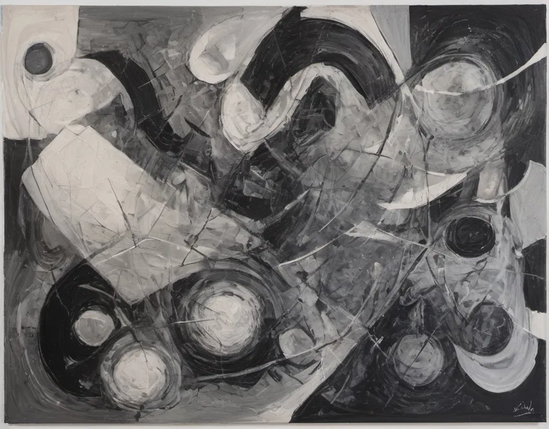 abstract black, white & grey