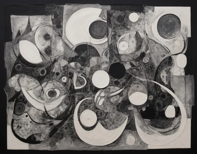 abstract black, white & grey