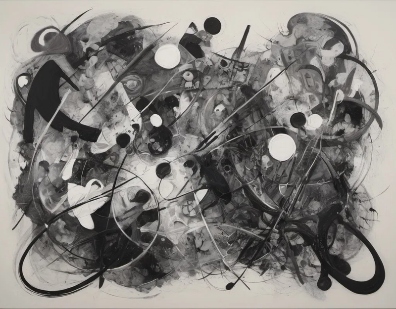 abstract black, white & grey