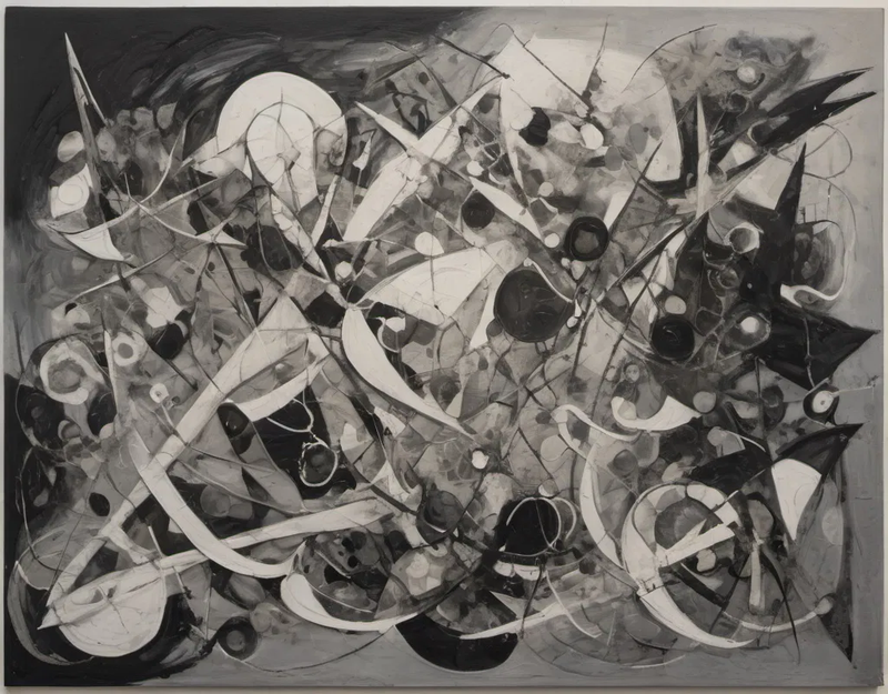 abstract black, white & grey