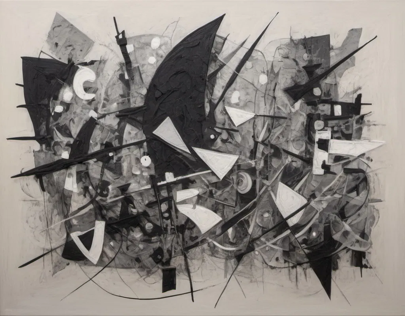 abstract black, white & grey