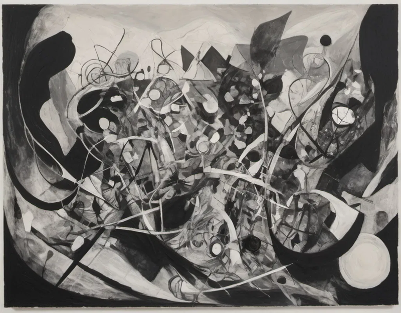 abstract black, white & grey