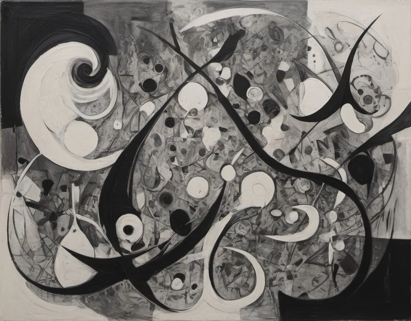 abstract black, white & grey