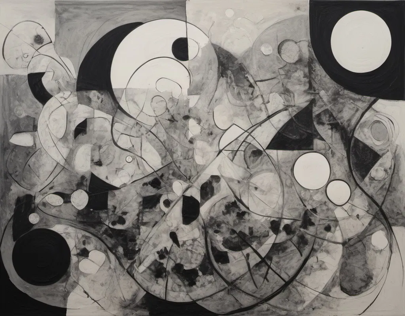 abstract black, white & grey