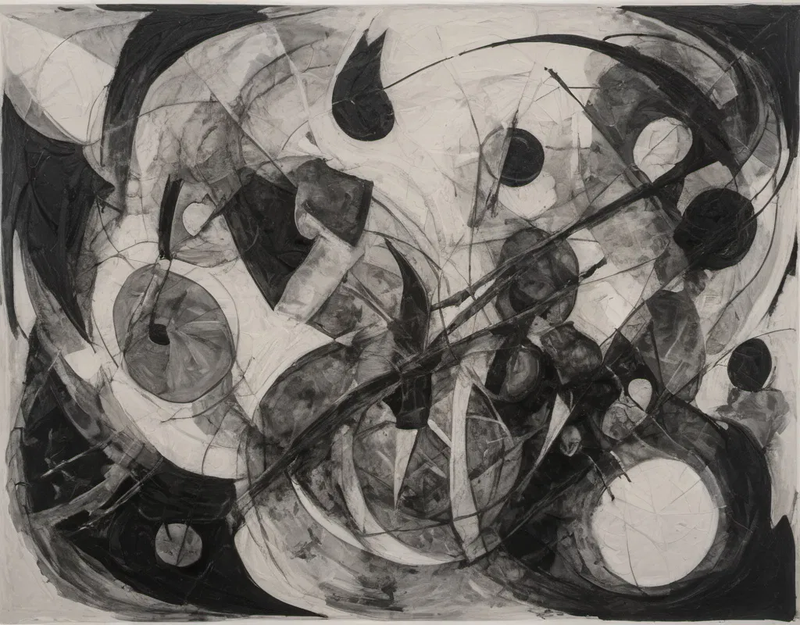 abstract black, white & grey