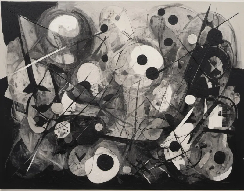 abstract black, white & grey