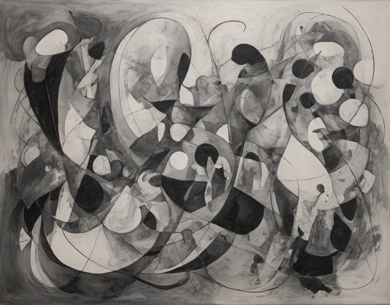 abstract black, white & grey