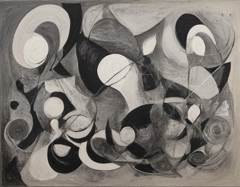 abstract black, white & grey