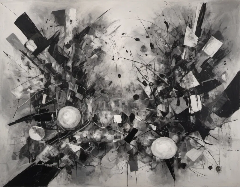 abstract black, white & grey