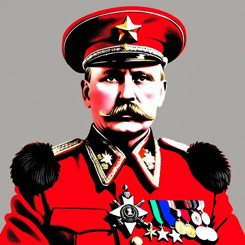 red general bemedalled