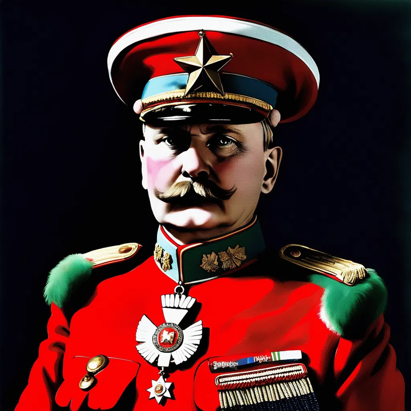 red general bemedalled