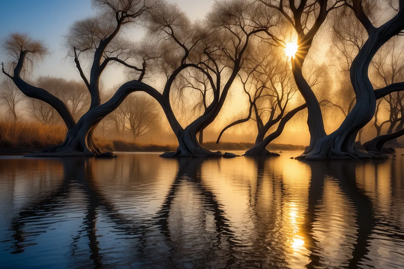 trees gnarly firest mist