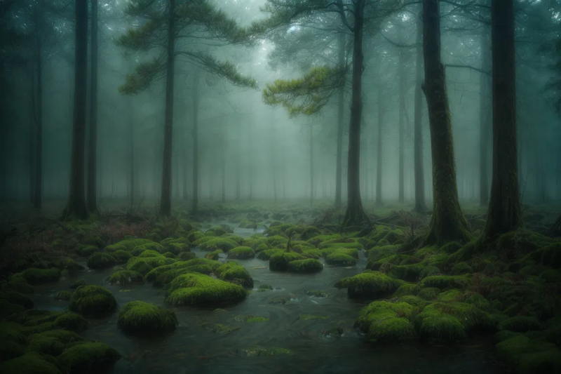 trees gnarly firest mist