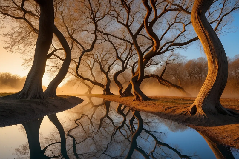 trees gnarly firest mist