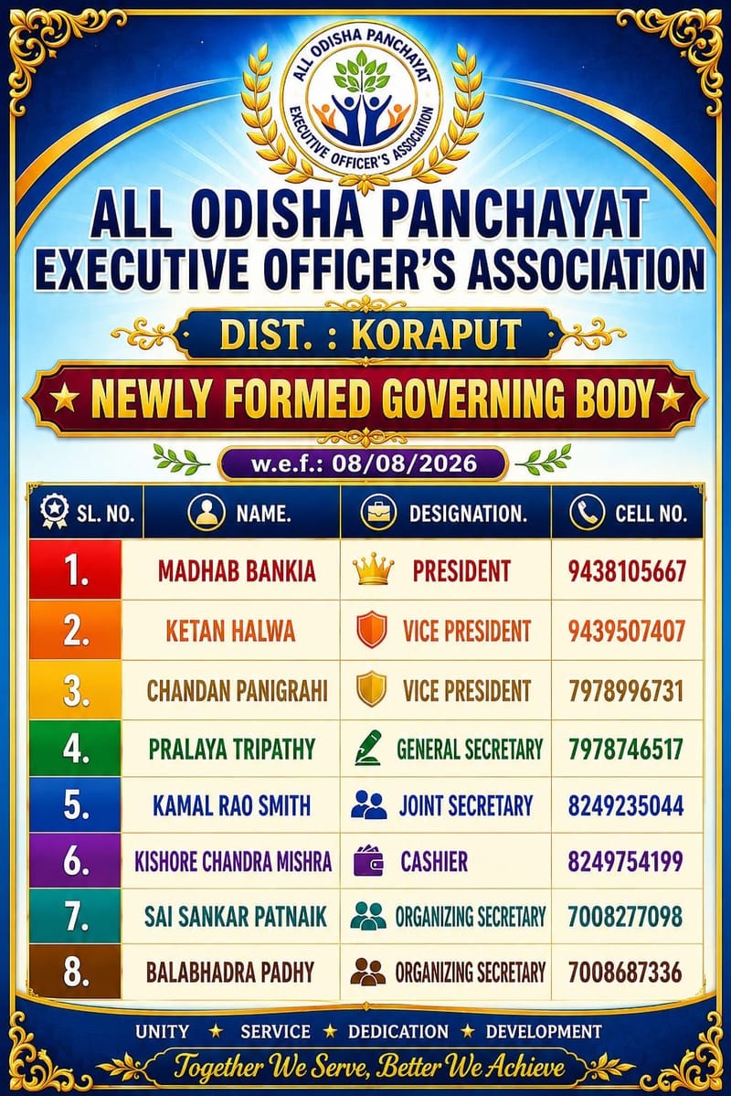 KORAPUT DISTRICT PEOASSOCIATION FORMED