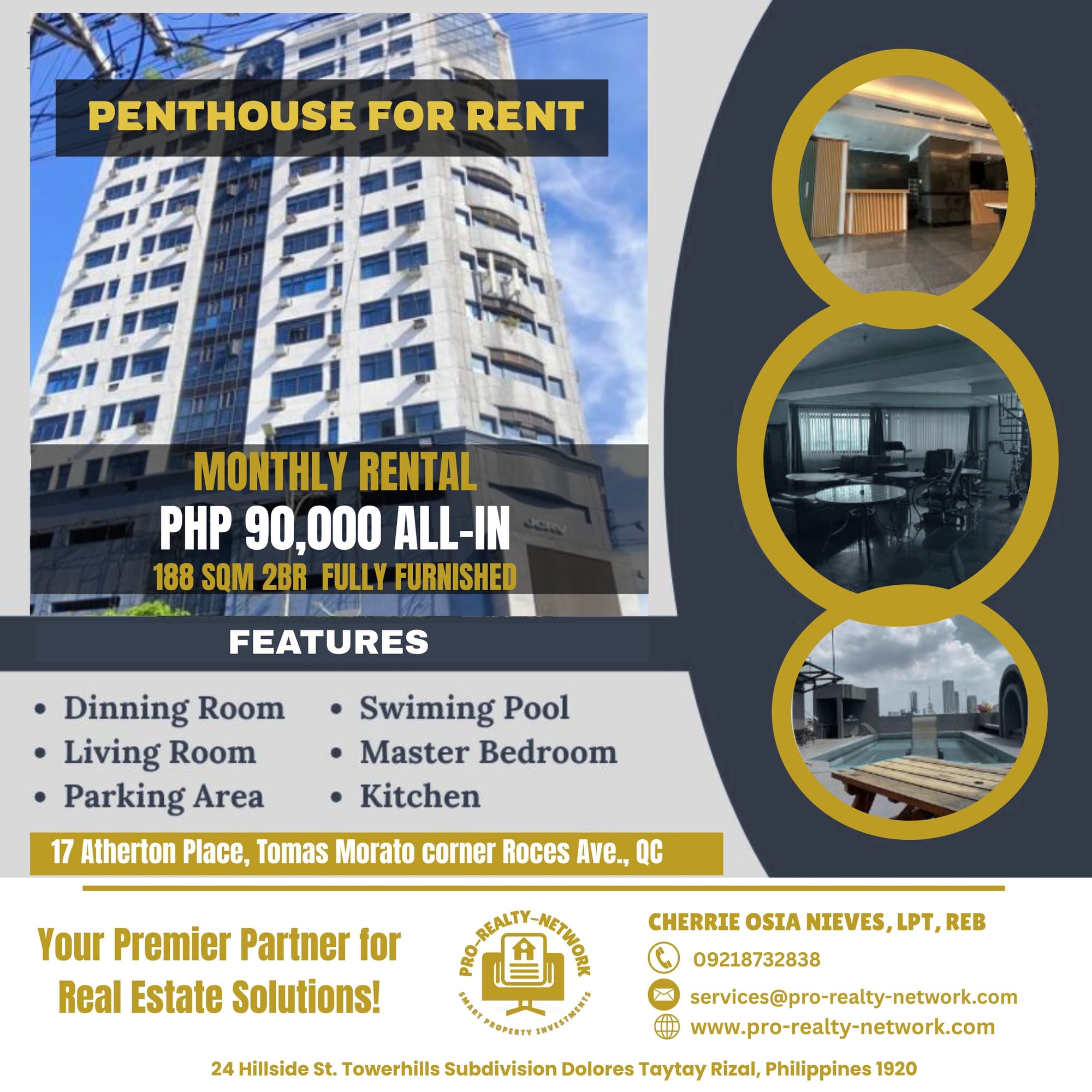 Experience High-End Urban Living: Fully Furnished Penthouse for Rent in Tomas Morato, Quezon City