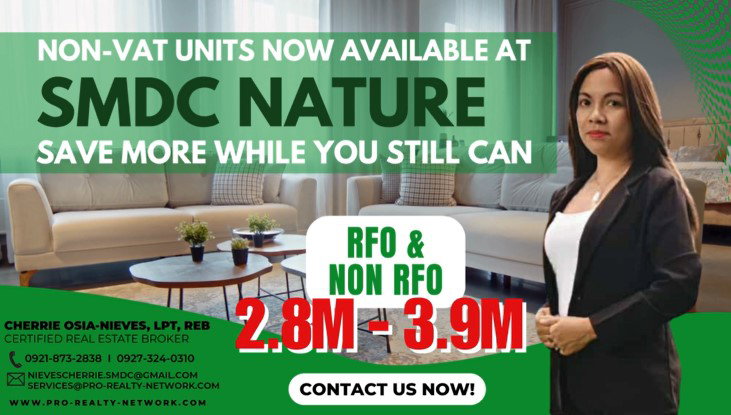 Exclusive NON-VAT Promo at SMDC Nature Projects!