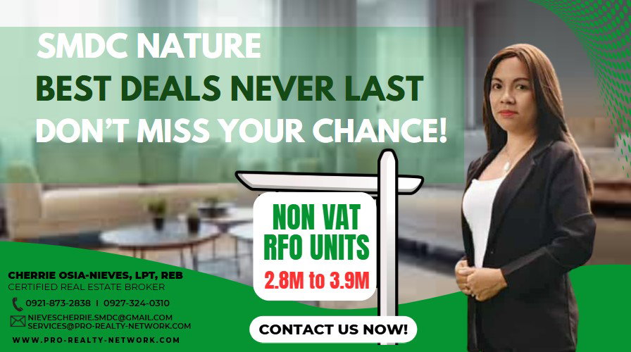 BEST DEALS NEVER LAST at SMDC NATURE!