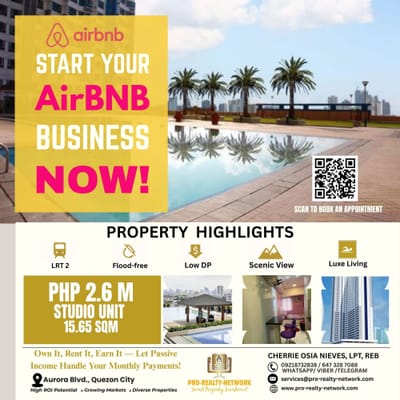 Your Self-Paying Airbnb Business: Fully Fitted Studio at Mezza 2 Residences, Quezon City