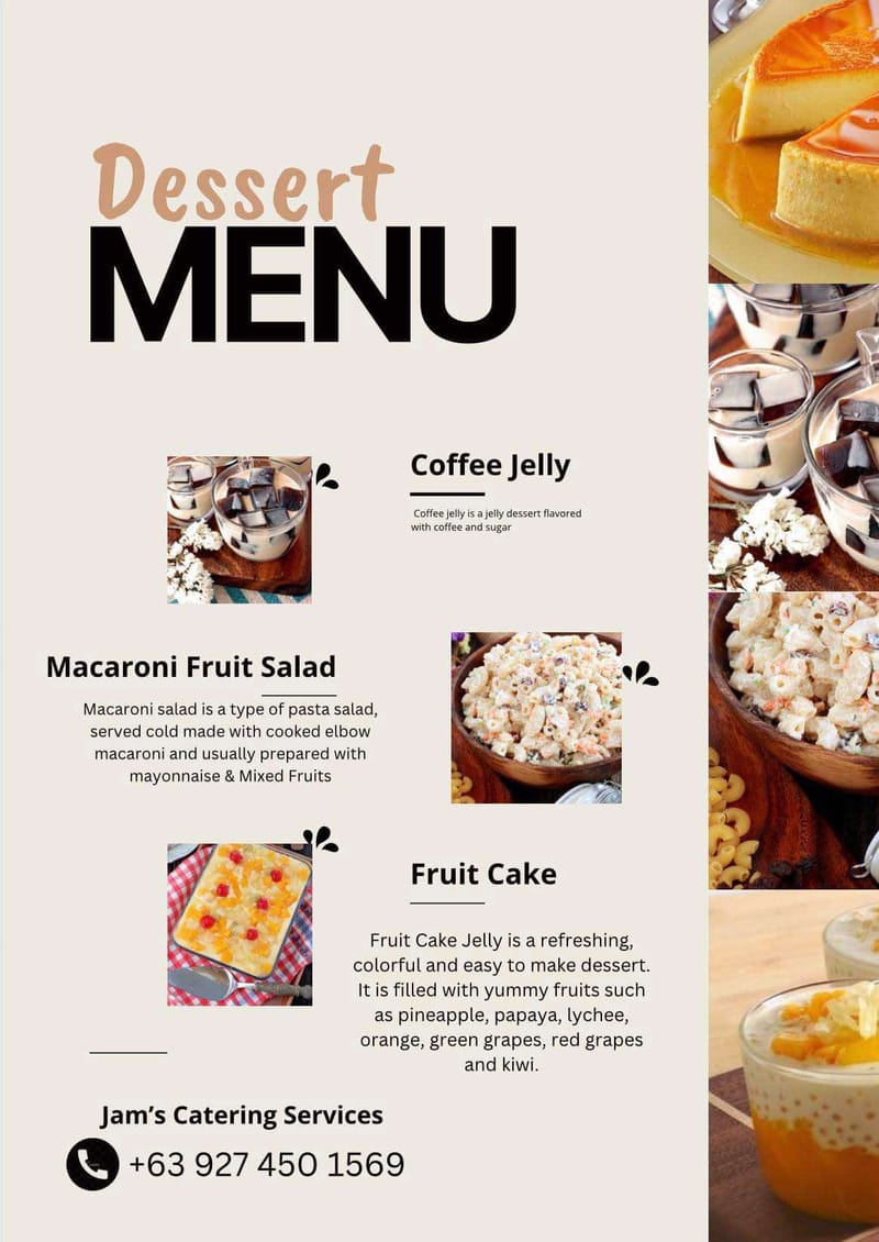 Coffee Jelly, Macaroni Fruit Salad & Fruit Cake
