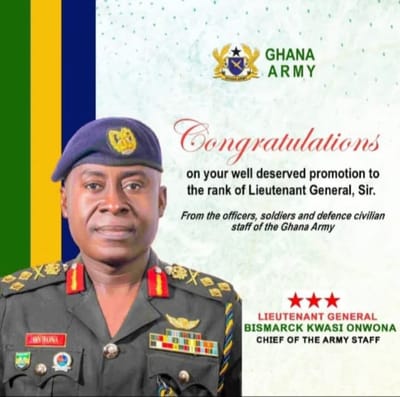 Nana 82 - Chief of Army Staff - Bismark Onwona becomes Lieutenant General
