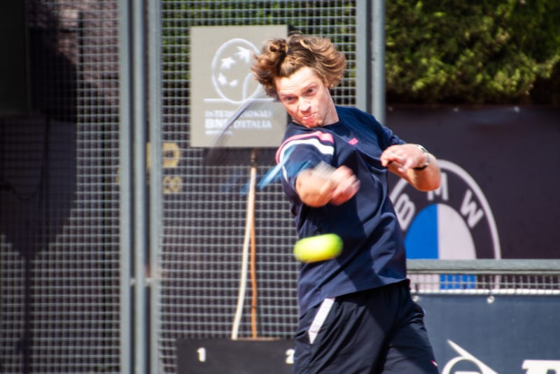 Andrey Rublev - Practice sessions and match at Internazionali di Tennis Roma (Foro Italico)