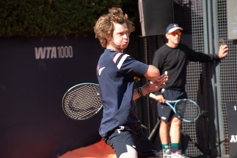 Andrey Rublev - Practice sessions and match at Internazionali di Tennis Roma (Foro Italico)