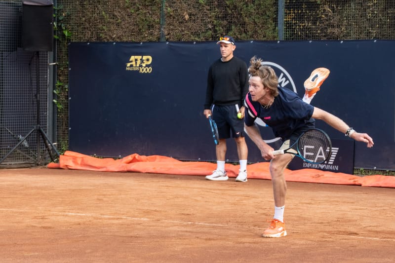 Andrey Rublev - Practice sessions and match at Internazionali di Tennis Roma (Foro Italico)