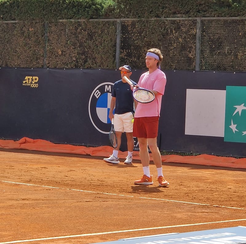 Andrey Rublev - Practice sessions and match at Internazionali di Tennis Roma (Foro Italico)