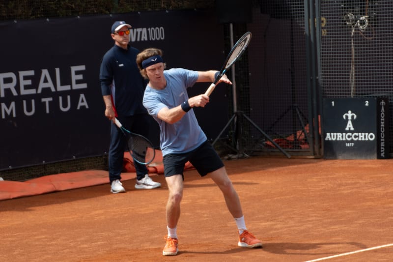 Andrey Rublev - Practice sessions and match at Internazionali di Tennis Roma (Foro Italico)