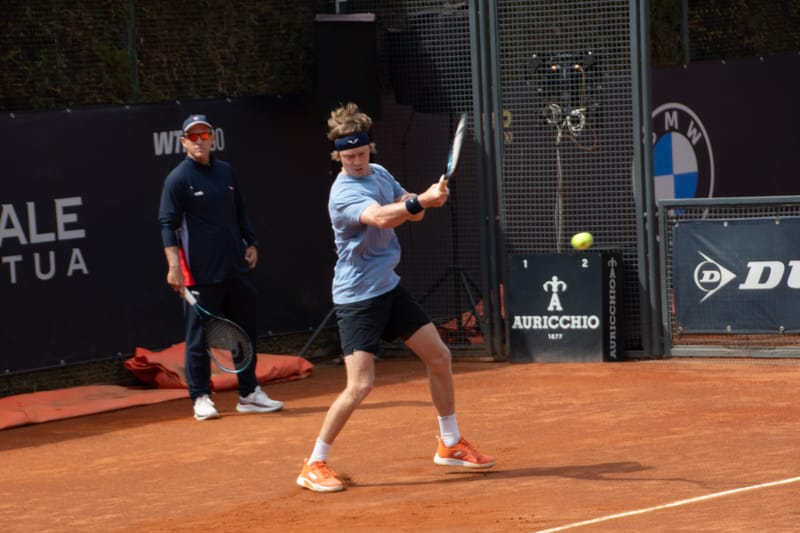 Andrey Rublev - Practice sessions and match at Internazionali di Tennis Roma (Foro Italico)