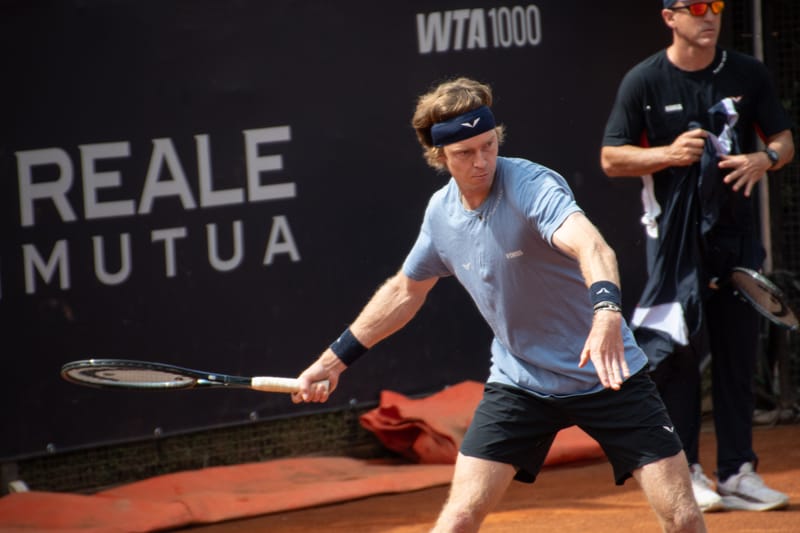 Andrey Rublev - Practice sessions and match at Internazionali di Tennis Roma (Foro Italico)
